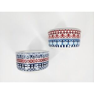 Signature Housewares Colorful Decorative Soup Cereal Food Bowls- SET of 2 w/LIDS
